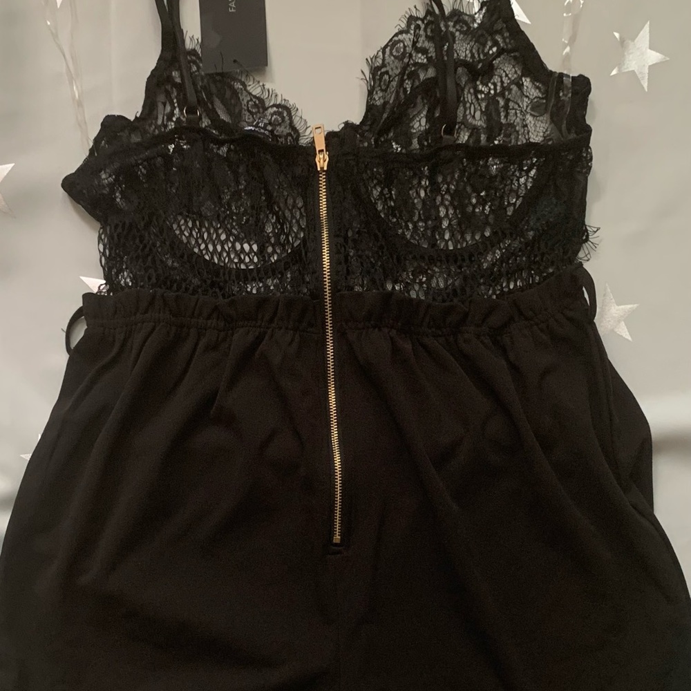 Fashion Nova,1X,Black Lace Romper